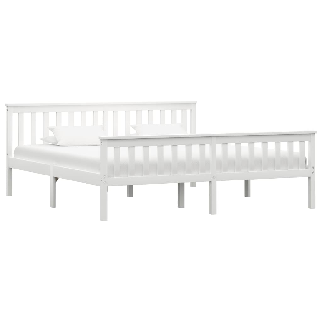 vidaXL Bedframe massief grenenhout wit 100x200 cm