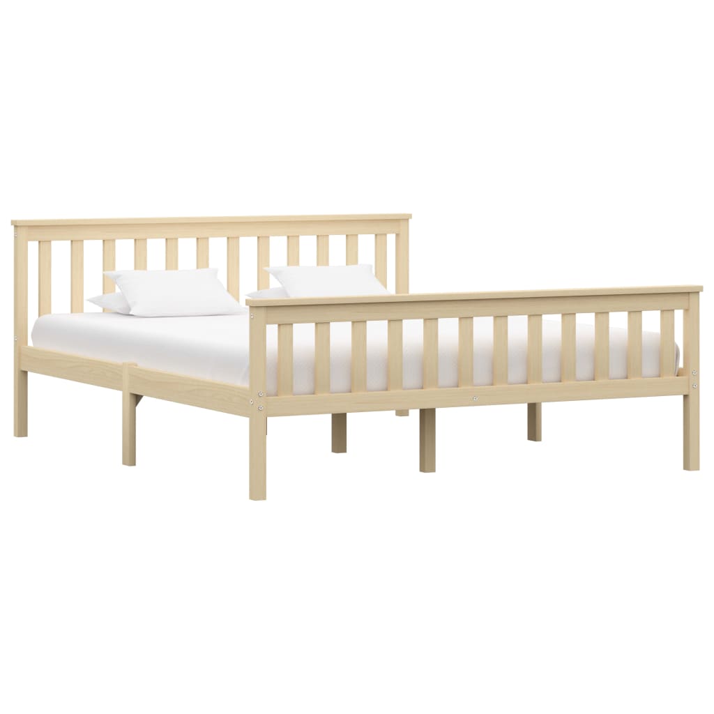 vidaXL Bedframe massief grenenhout wit 100x200 cm