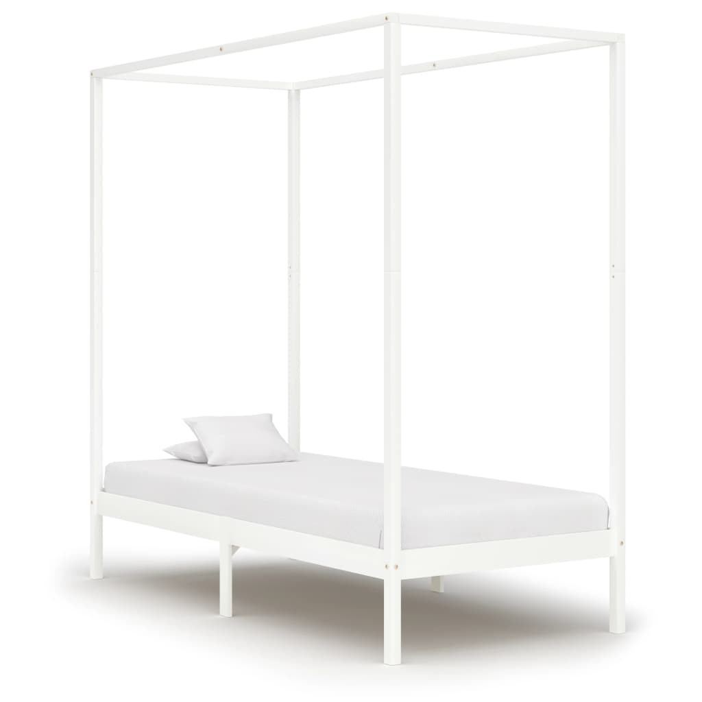 vidaXL Solid Pine Wood Four-Poster Bed Frame 100x200 cm