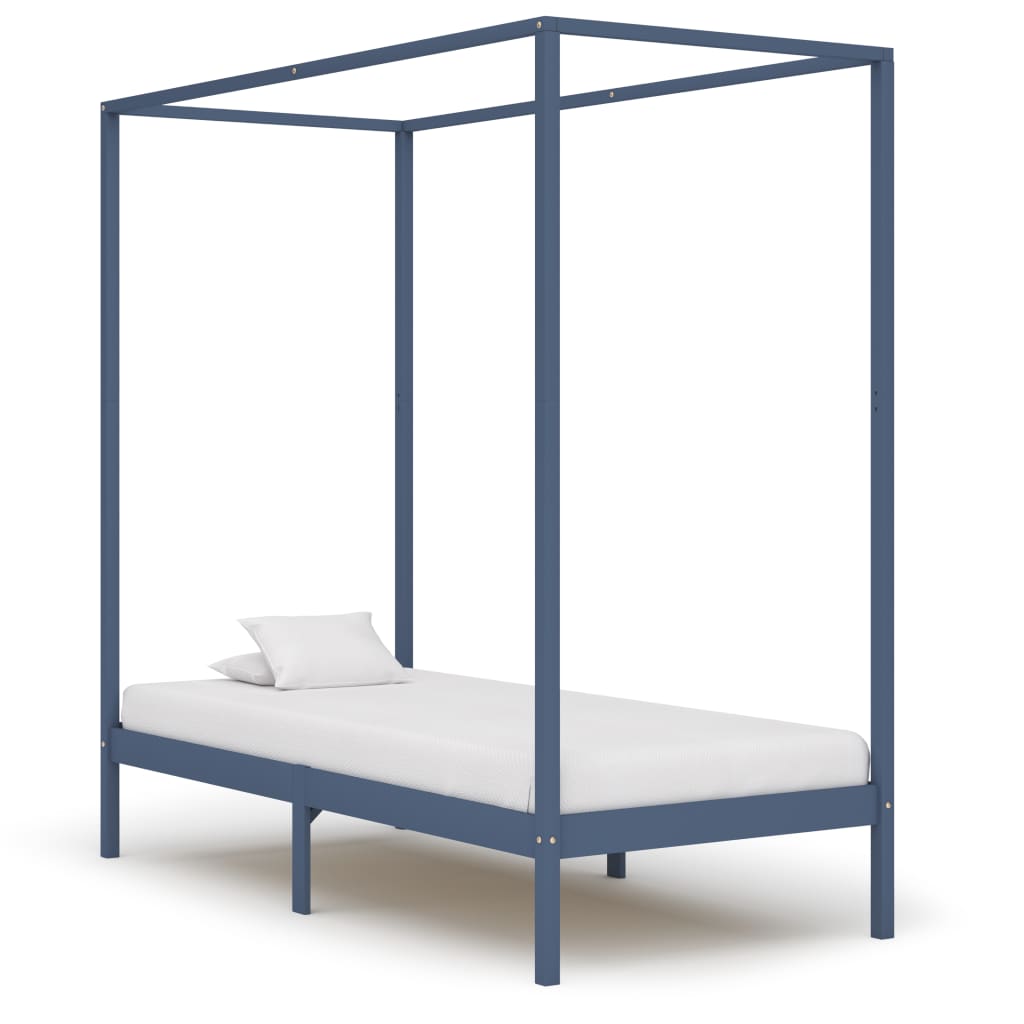 vidaXL Solid Pine Wood Four-Poster Bed Frame 100x200 cm