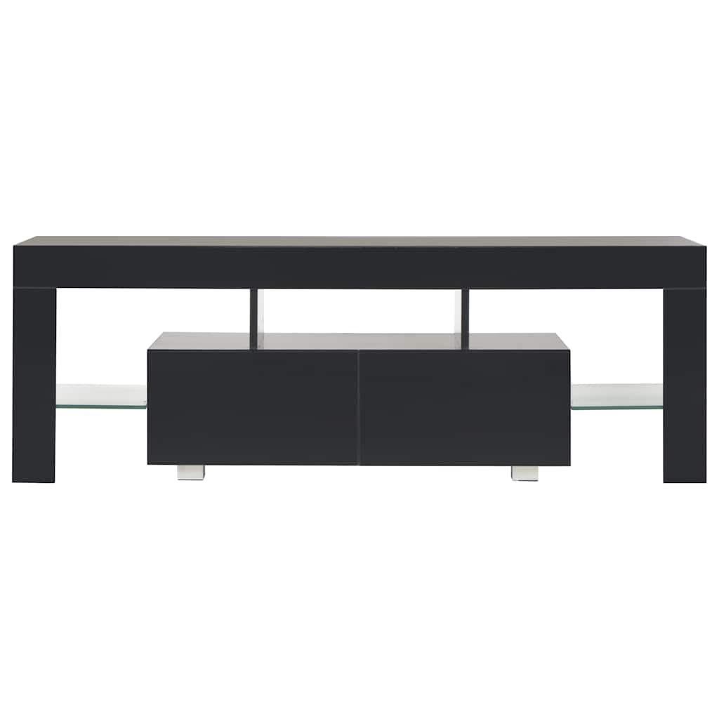 vidaXL Tv-meubel met LED-verlichting 130x35x45 cm hoogglans wit