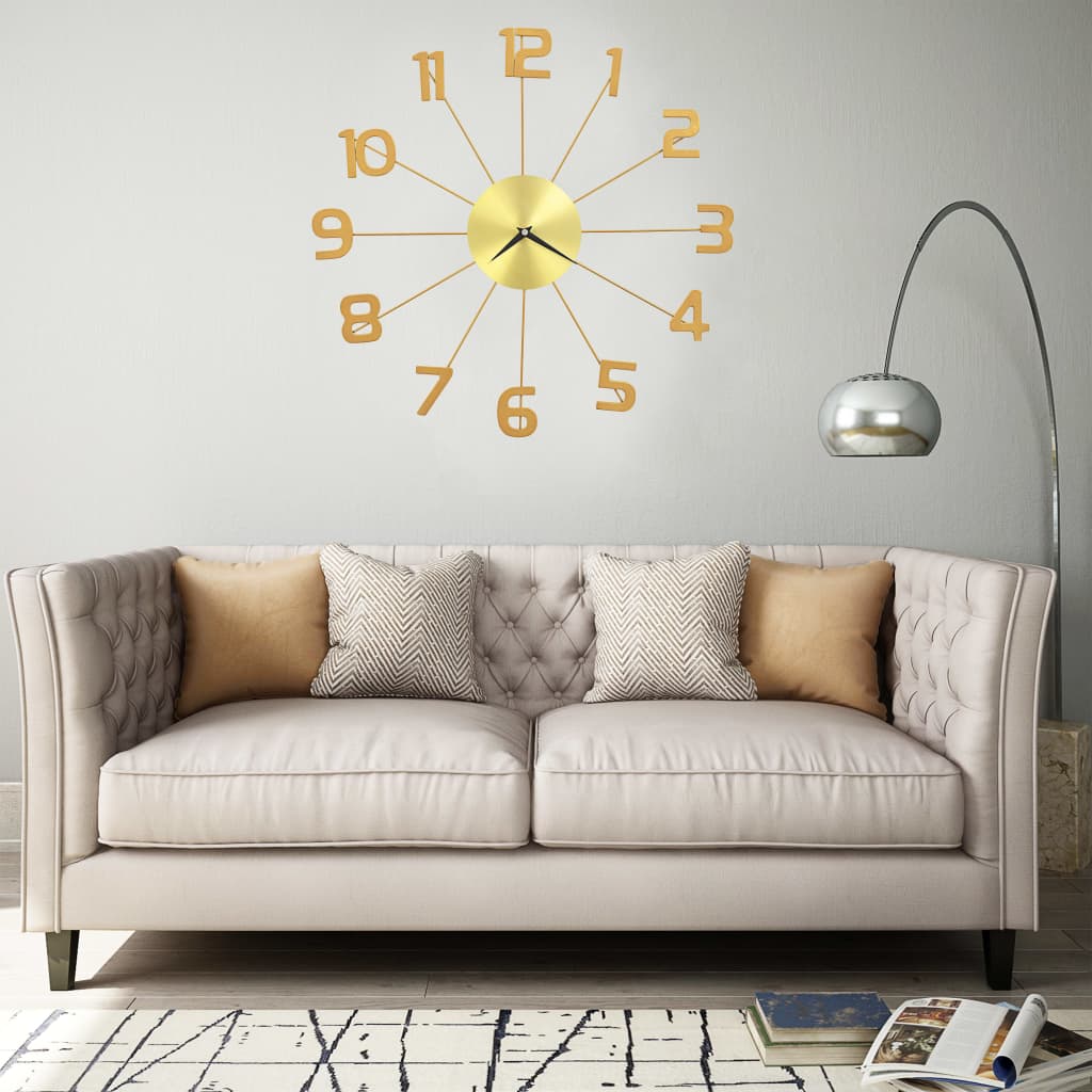 vidaXL Wall clock 70 cm metal gold-colored