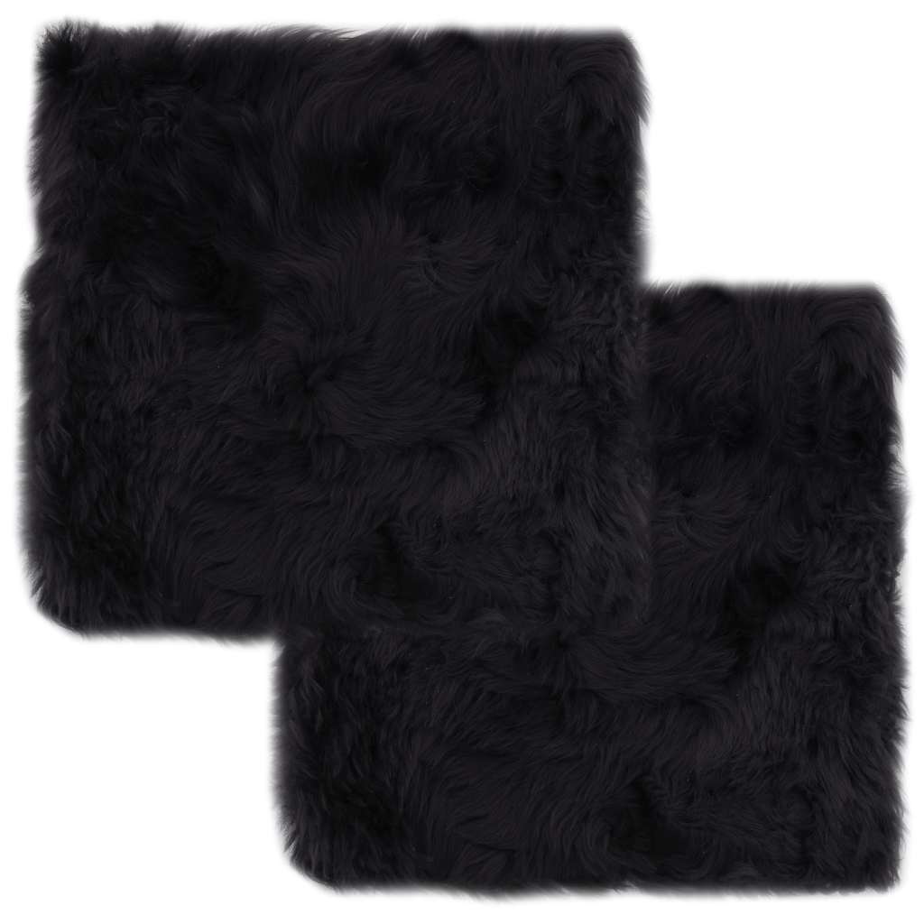vidaXL Chair Pads 2 pcs 40x40 cm Genuine Sheepskin White