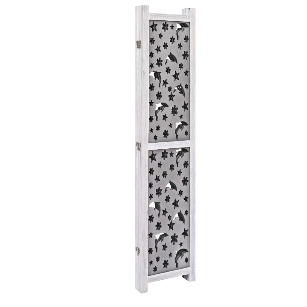 vidaXL Kamerscherm met 3 panelen 105x165 cm massief hout grijs