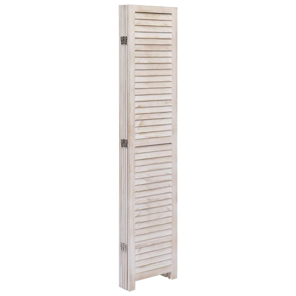 vidaXL Room Divider with 4 Panels 140x165 cm Wood White
