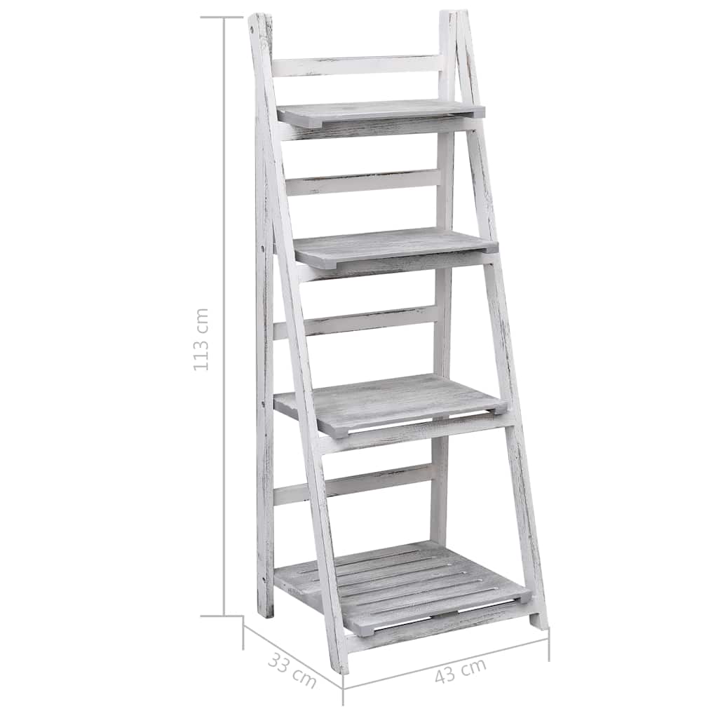 vidaXL 4-tier Plant Stand 43x33x113 cm Wood Grey