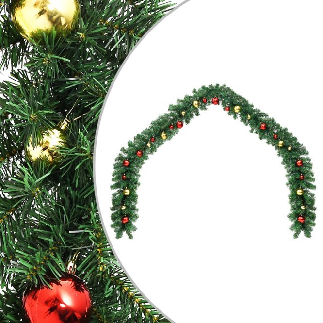vidaXL Christmas Garland Decorated with Baubles 5 m