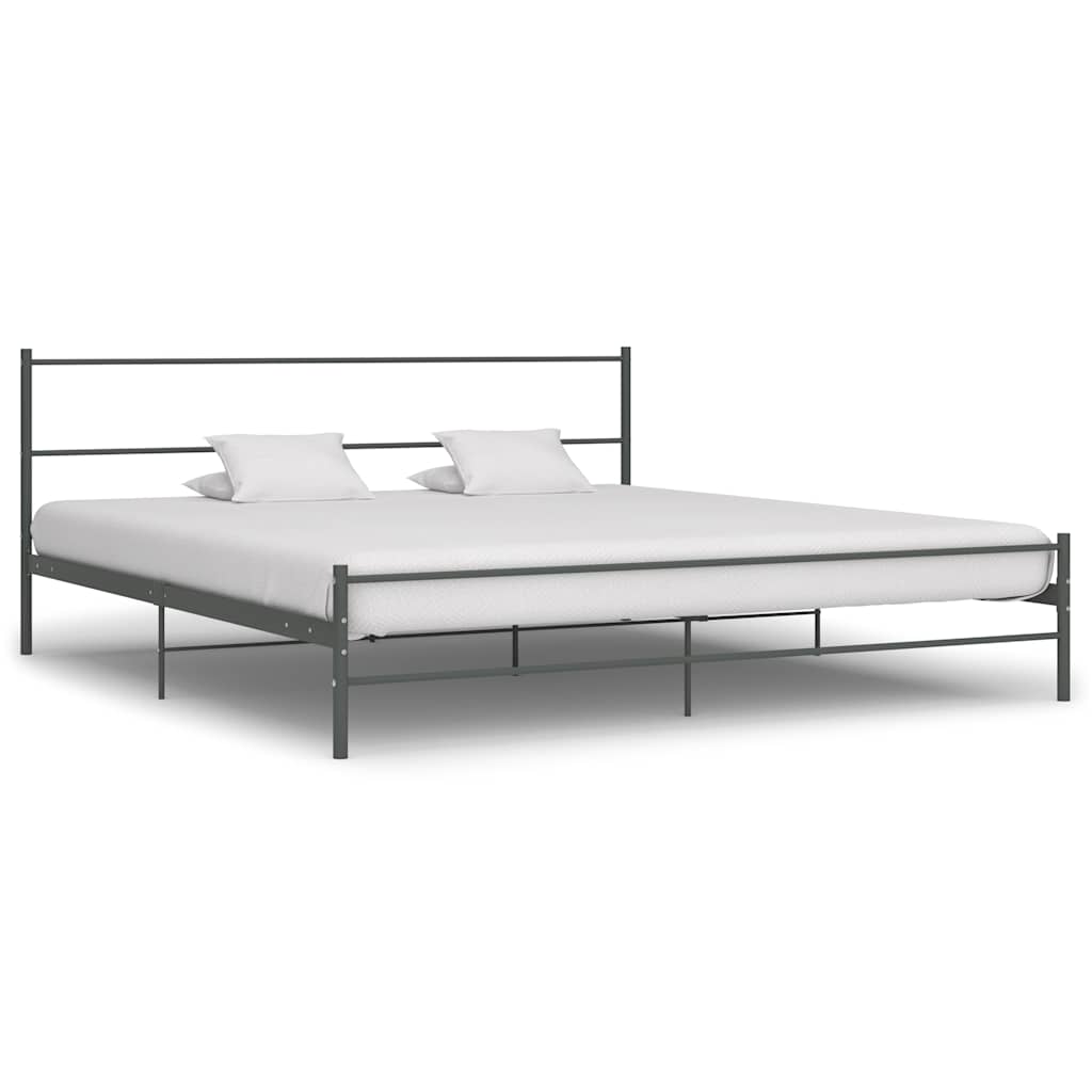 vidaXL Bedframe metaal grijs 180x200 cm