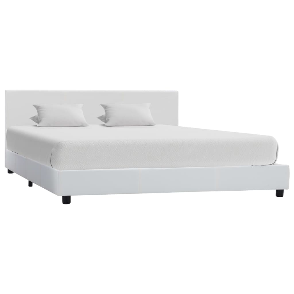 vidaXL Artificial Leather Bed Frame White 90x200 cm