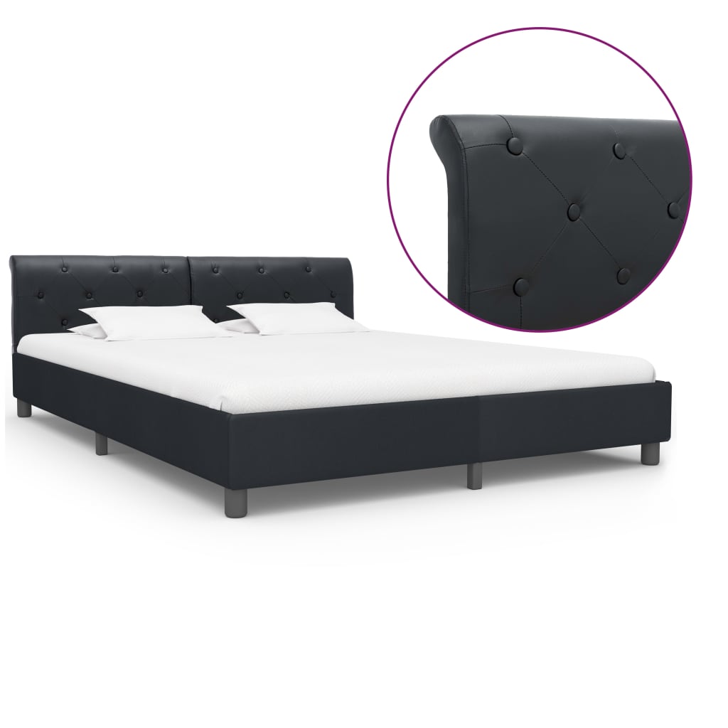 vidaXL Faux Leather Bed Frame White 90x200 cm