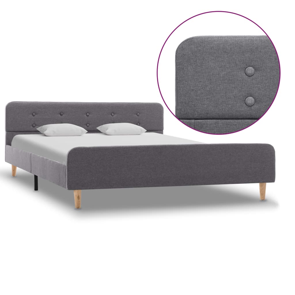 vidaXL Bed frame jute dark grey 90x200 cm