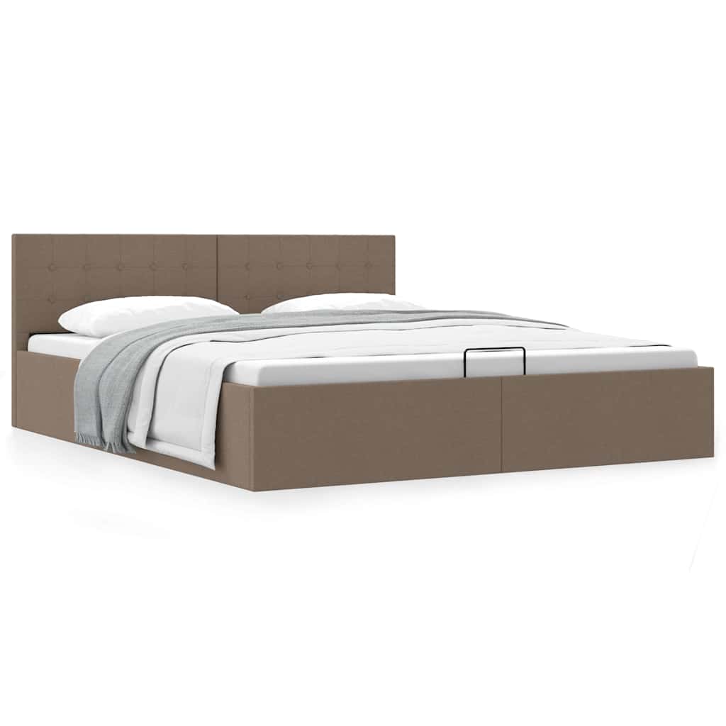 vidaXL Bed Frame with Hydraulic Storage Fabric Dark Grey 90x200 cm