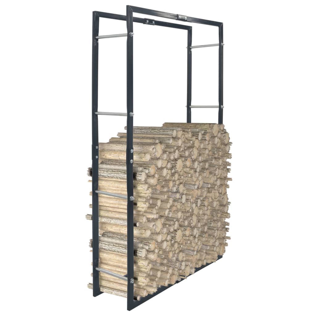 vidaXL Haardhoutrek 50x20x150 cm staal zwart
