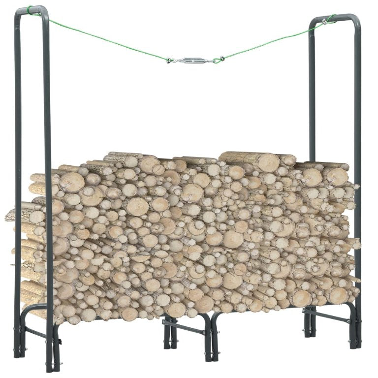 vidaXL Haardhoutrek 50x20x150 cm staal zwart