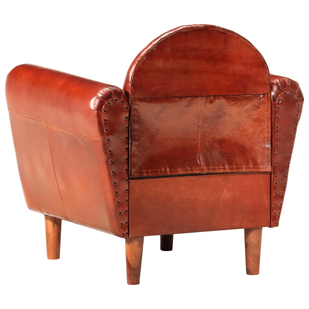 vidaXL Kuipstoel 77x65x79 cm echt leer bruin