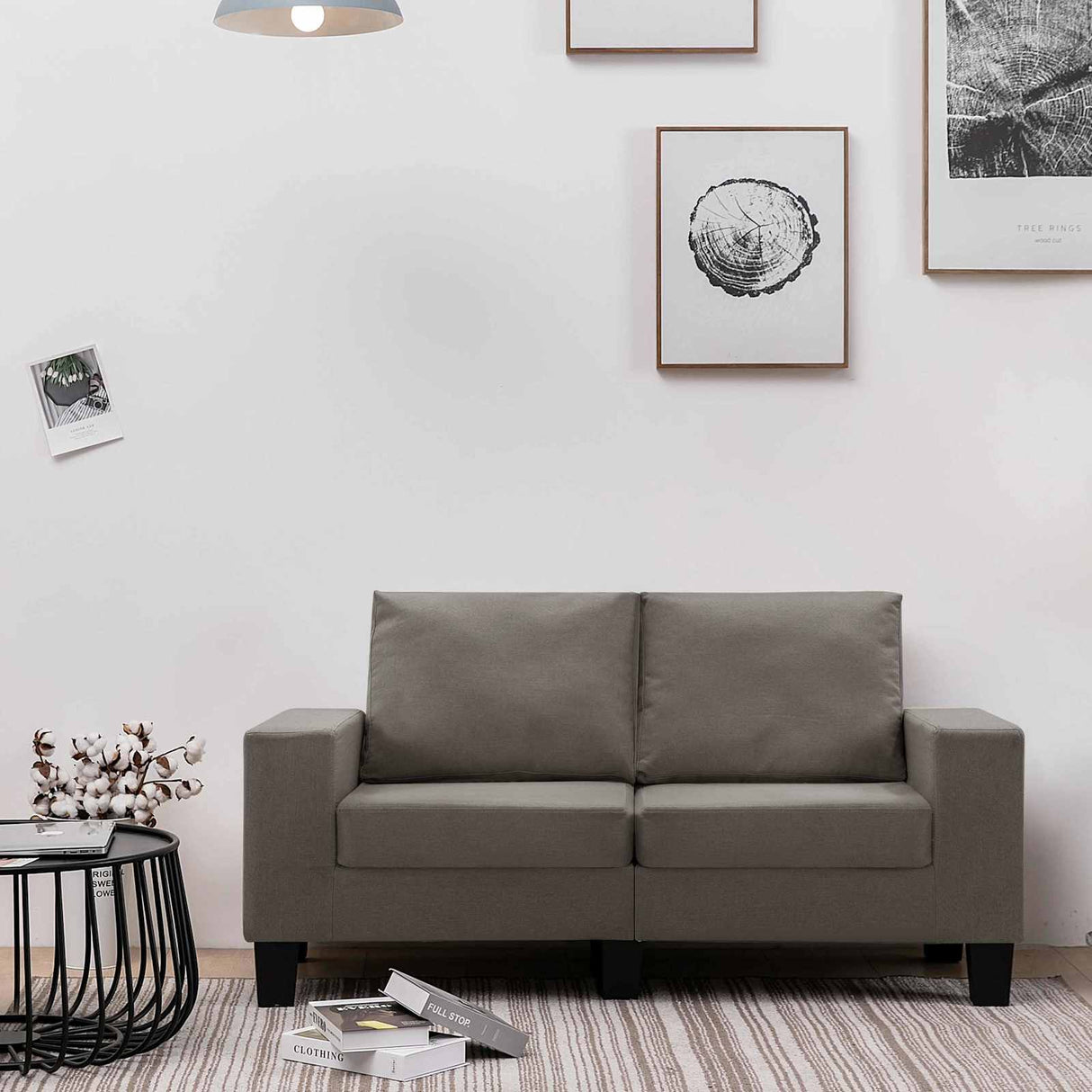 vidaXL Two-Seater Sofa Taupe Fabric