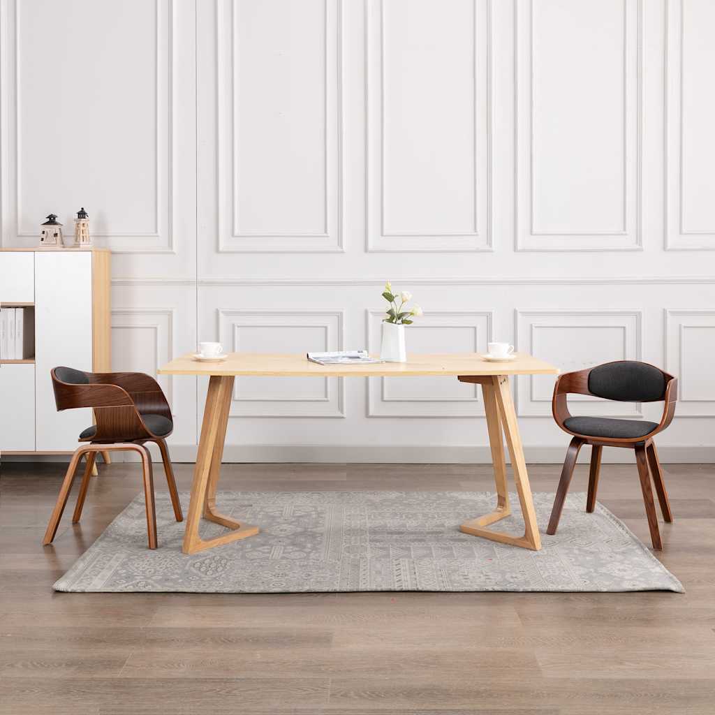 vidaXL Eetkamerstoelen 2 st gebogen hout en kunstleer