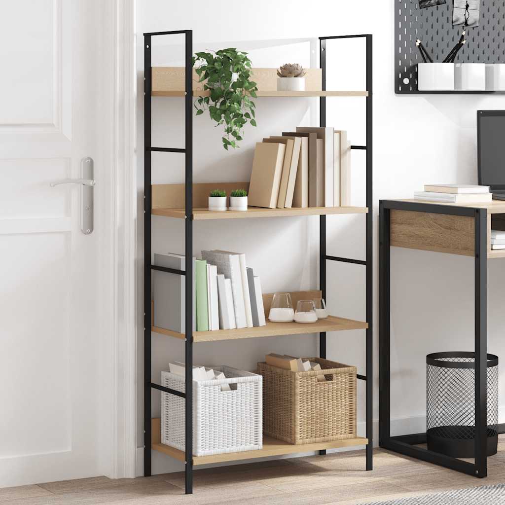 vidaXL Boekenkast met 3 schappen 60x27,6x90,5 cm bewerkt hout zwart