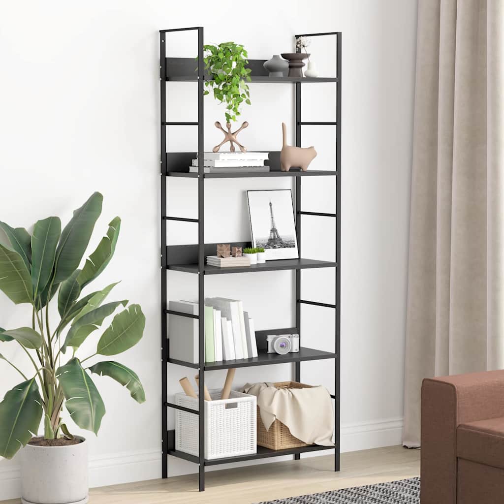 vidaXL Boekenkast met 3 schappen 60x27,6x90,5 cm bewerkt hout zwart