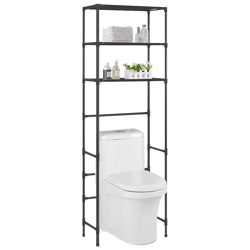 vidaXL Opbergrek voor boven toilet 3-laags 53x28x169 cm argenté