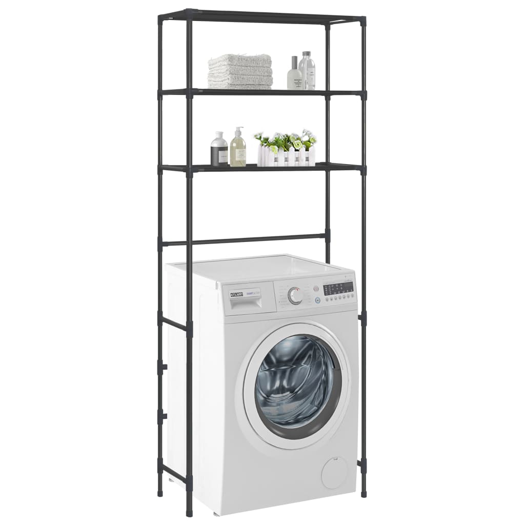 vidaXL Opbergrek voor boven toilet 3-laags 53x28x169 cm argenté