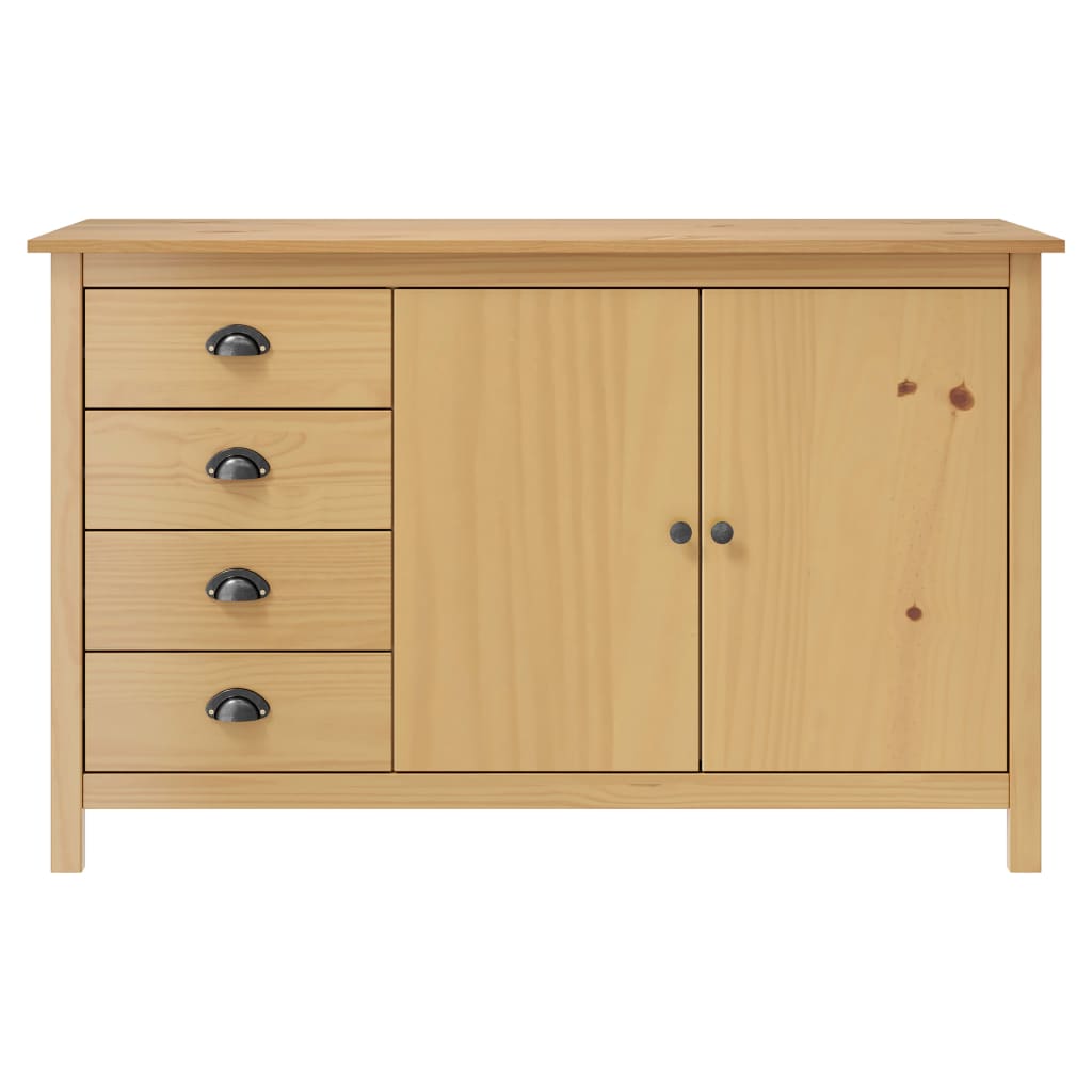 vidaXL Dressoir Hill 130x40x80 cm massief grenenhout honingbruin