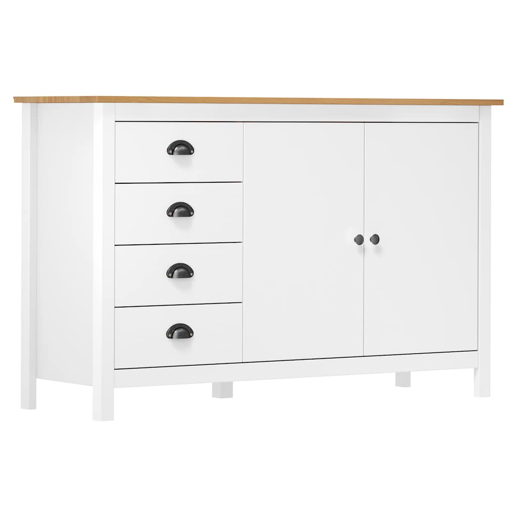 vidaXL Dressoir Hill 130x40x80 cm massief grenenhout honingbruin