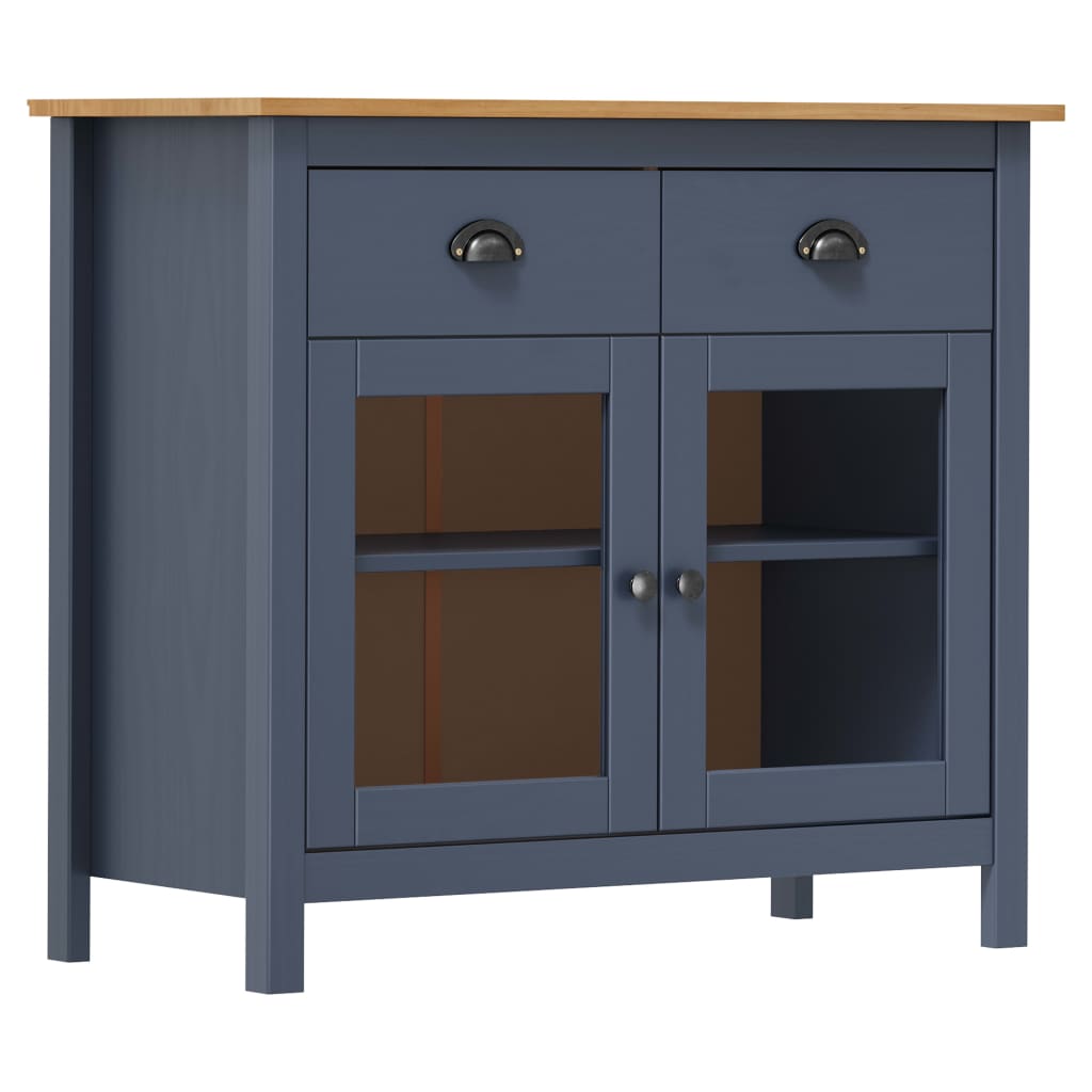 vidaXL Sideboard Hill Range 90x40x80 cm Solid Pine Wood Grey