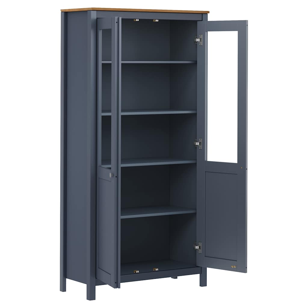 vidaXL Hoge kast Hill 85x37x170,5 cm massief grenenhout grijs