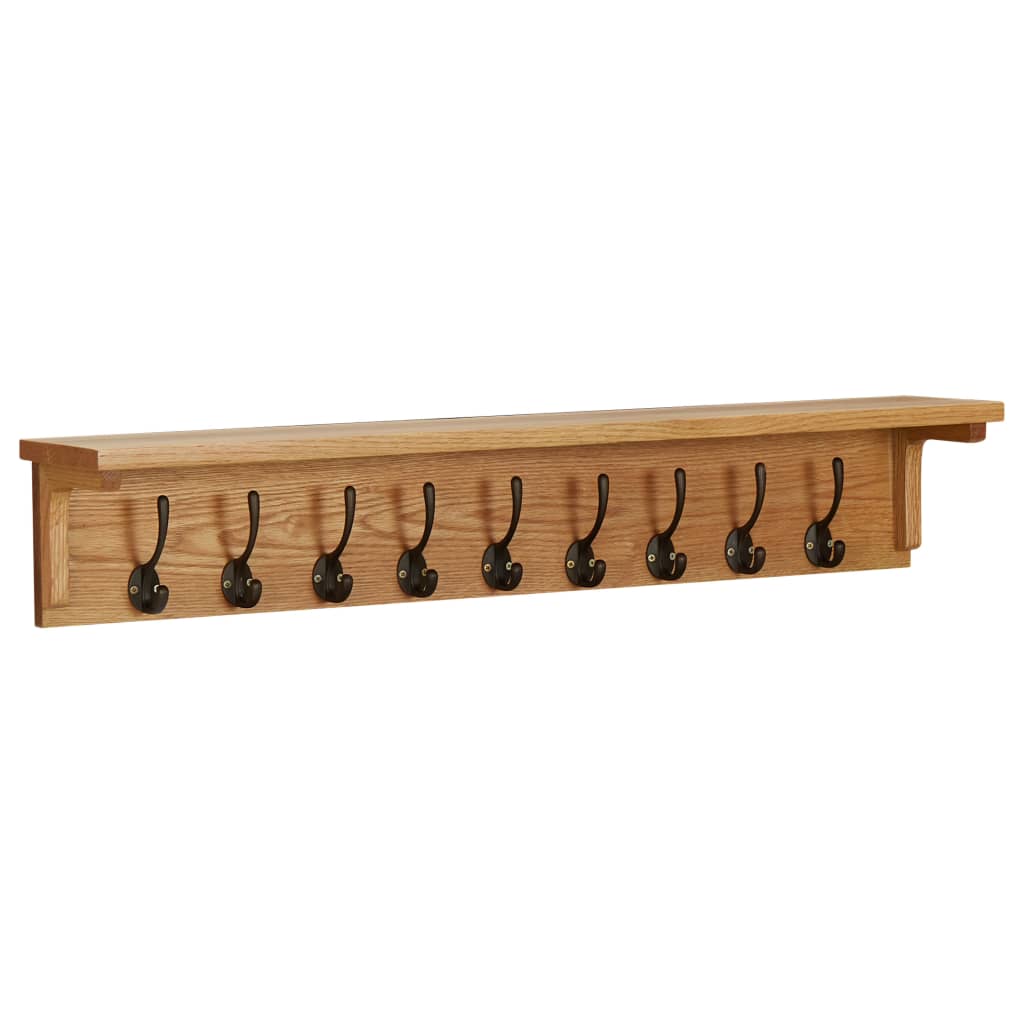 vidaXL Coat Rack 60x16x16 cm Solid Oak Wood