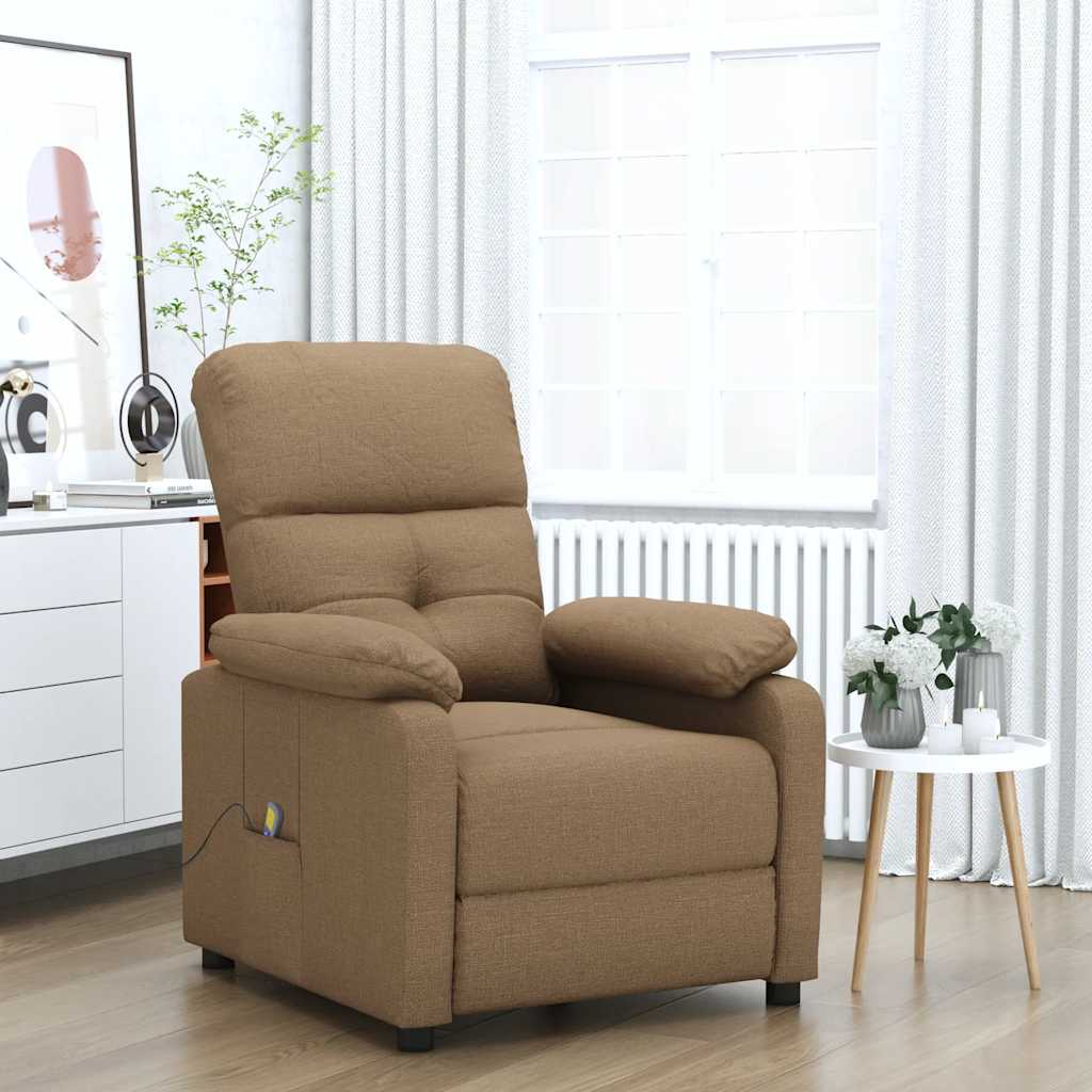 vidaXL Massage chair fabric light grey