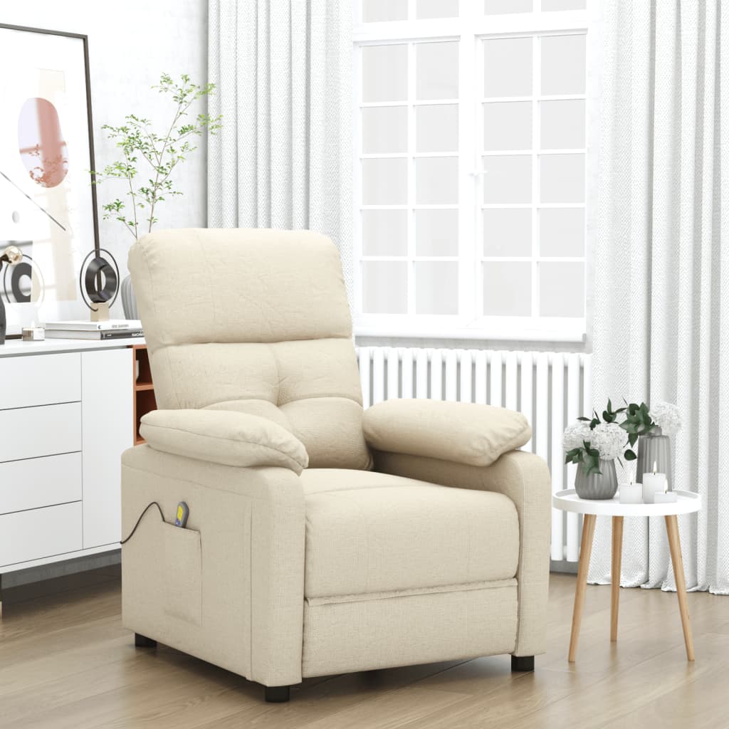 vidaXL Massage chair fabric light grey