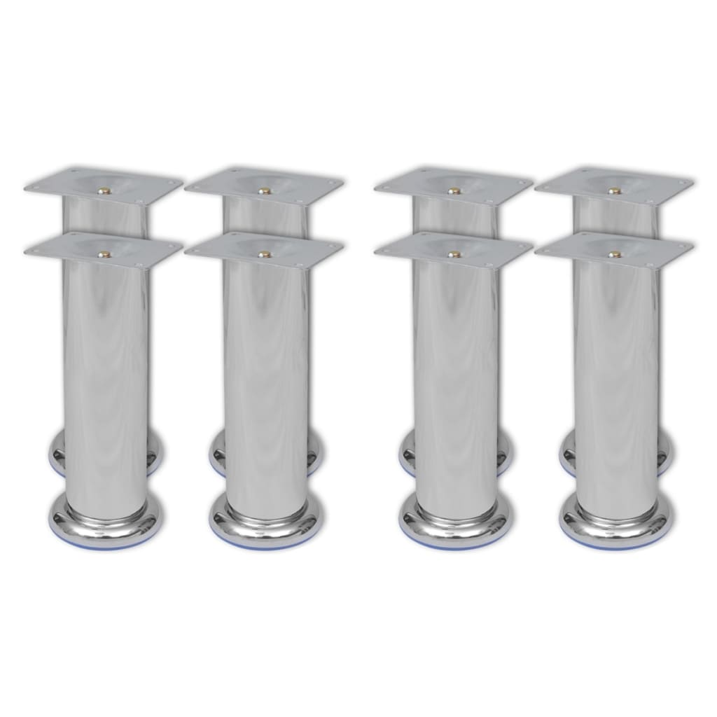 Bankpoten rond chroom 60 mm 4 st