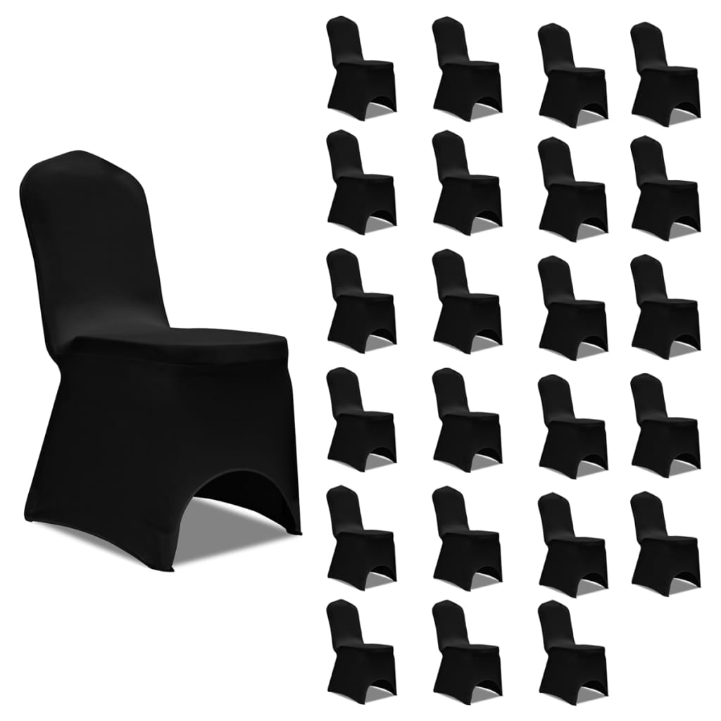 vidaXL Chair covers stretch 18 pcs white