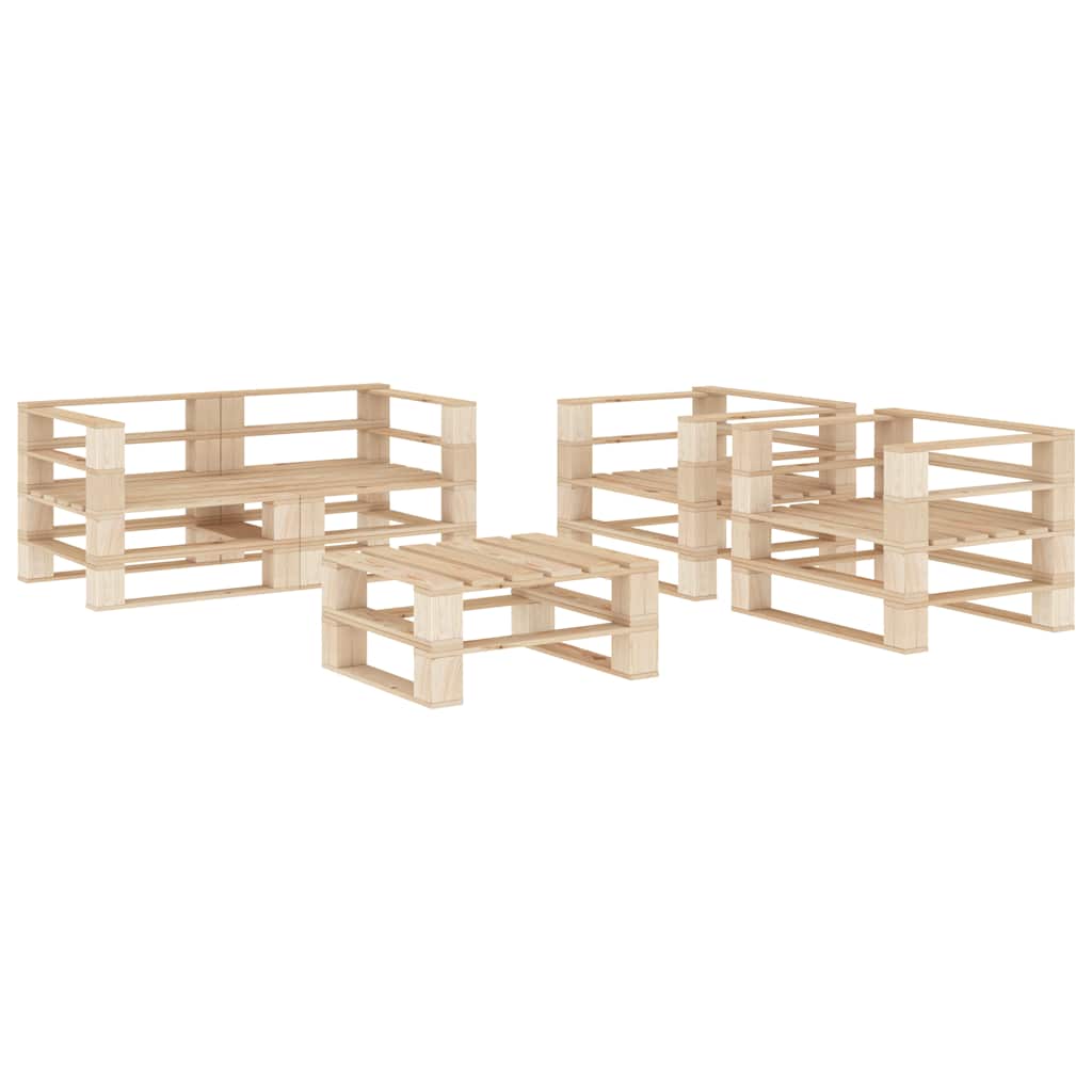 vidaXL 5-delige Loungeset pallet hout