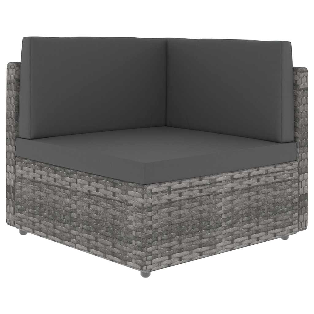vidaXL 7-delige Loungeset poly rattan bruin