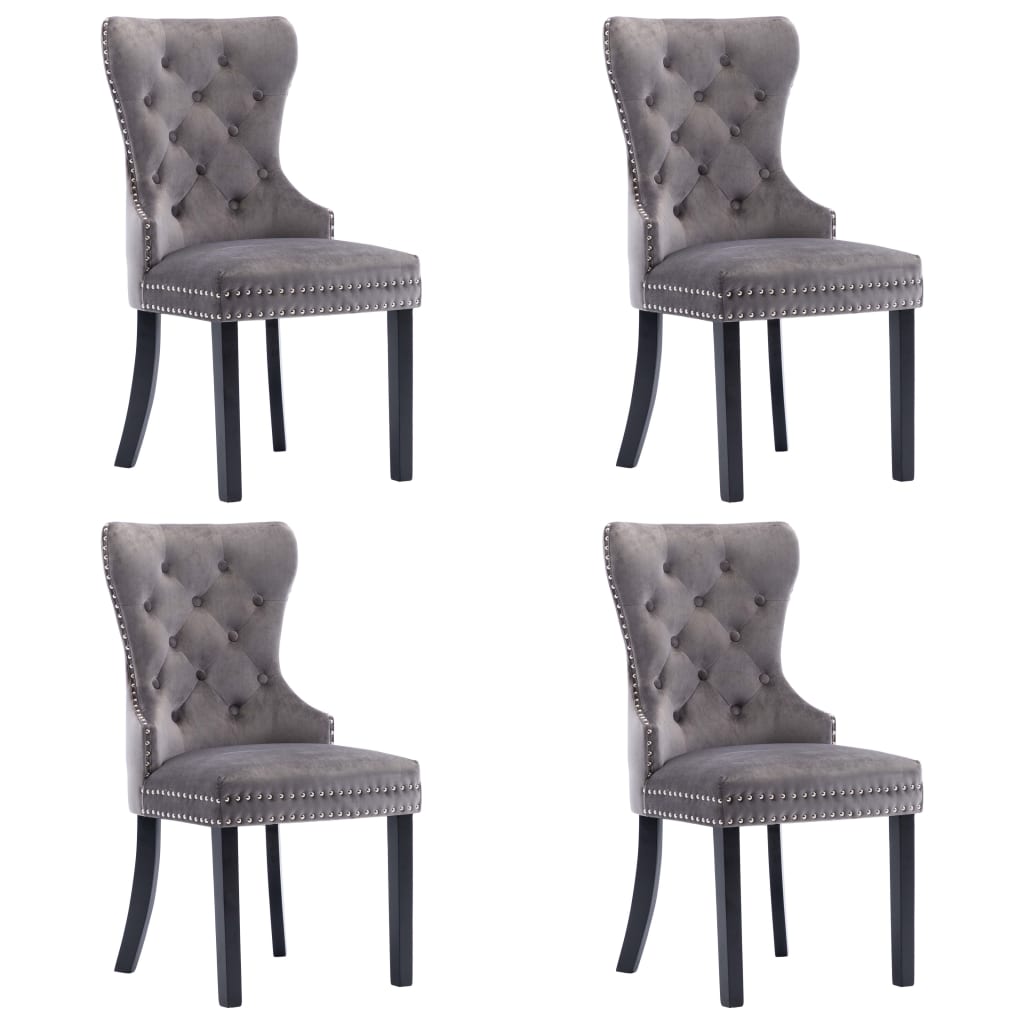 vidaXL Eetkamerstoelen 2 st fluweel grijs