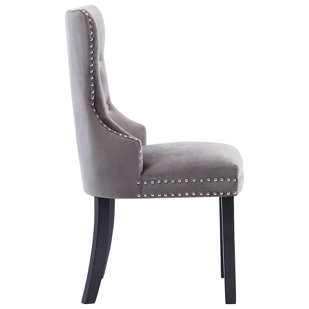 vidaXL Eetkamerstoelen 2 st fluweel grijs
