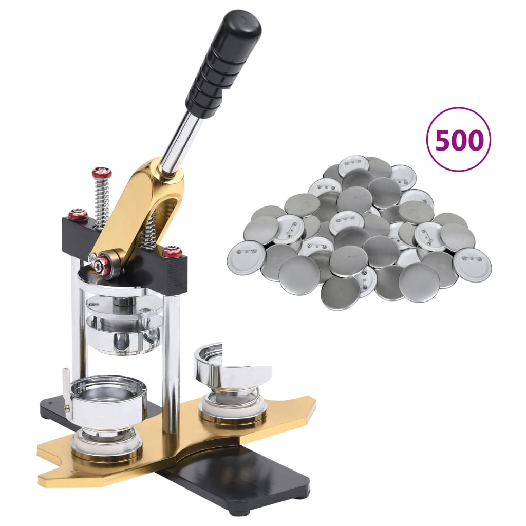 vidaXL Button Maker Machine with Circle Cutter Rotary Punch 58 mm