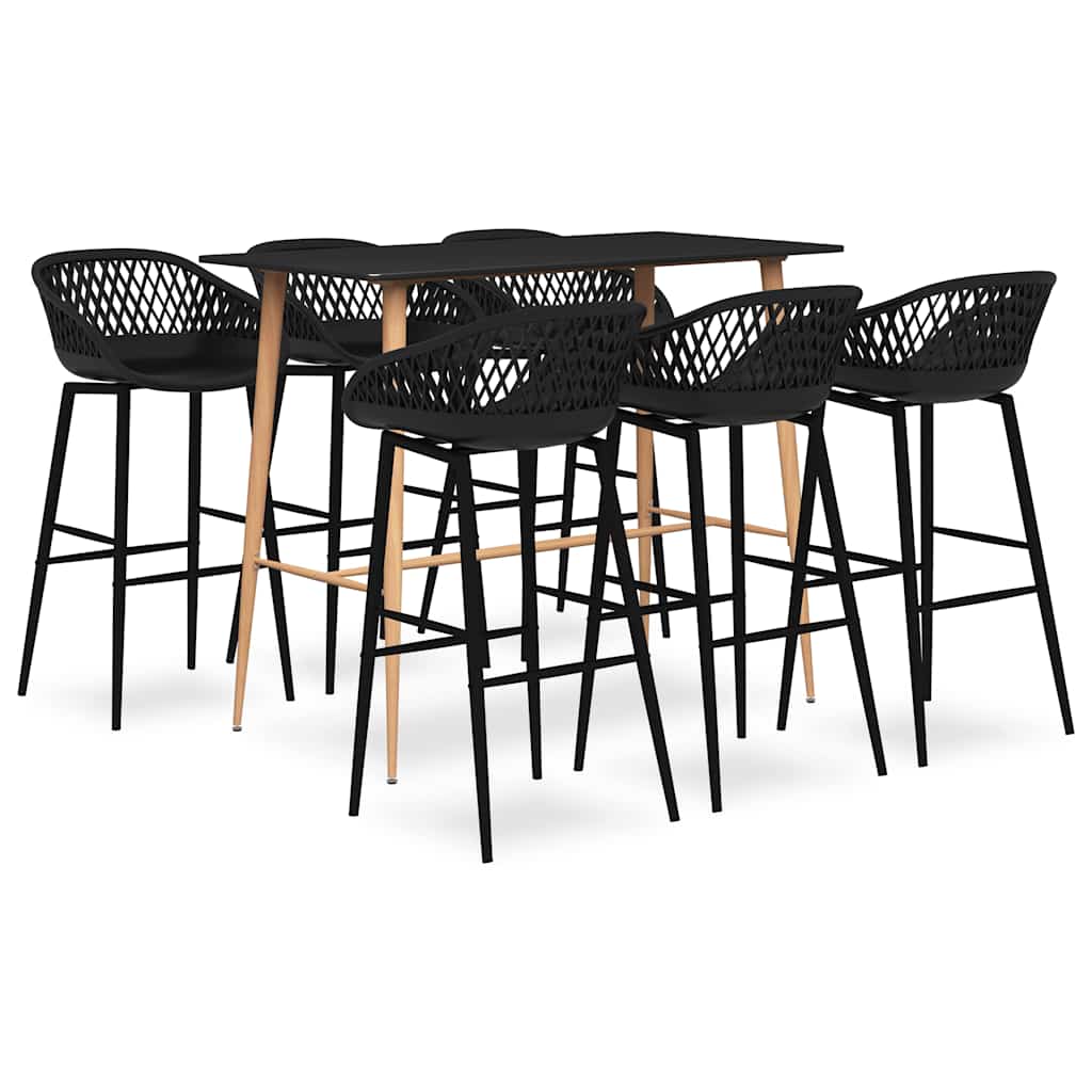vidaXL 5-delige Barset wit en zwart