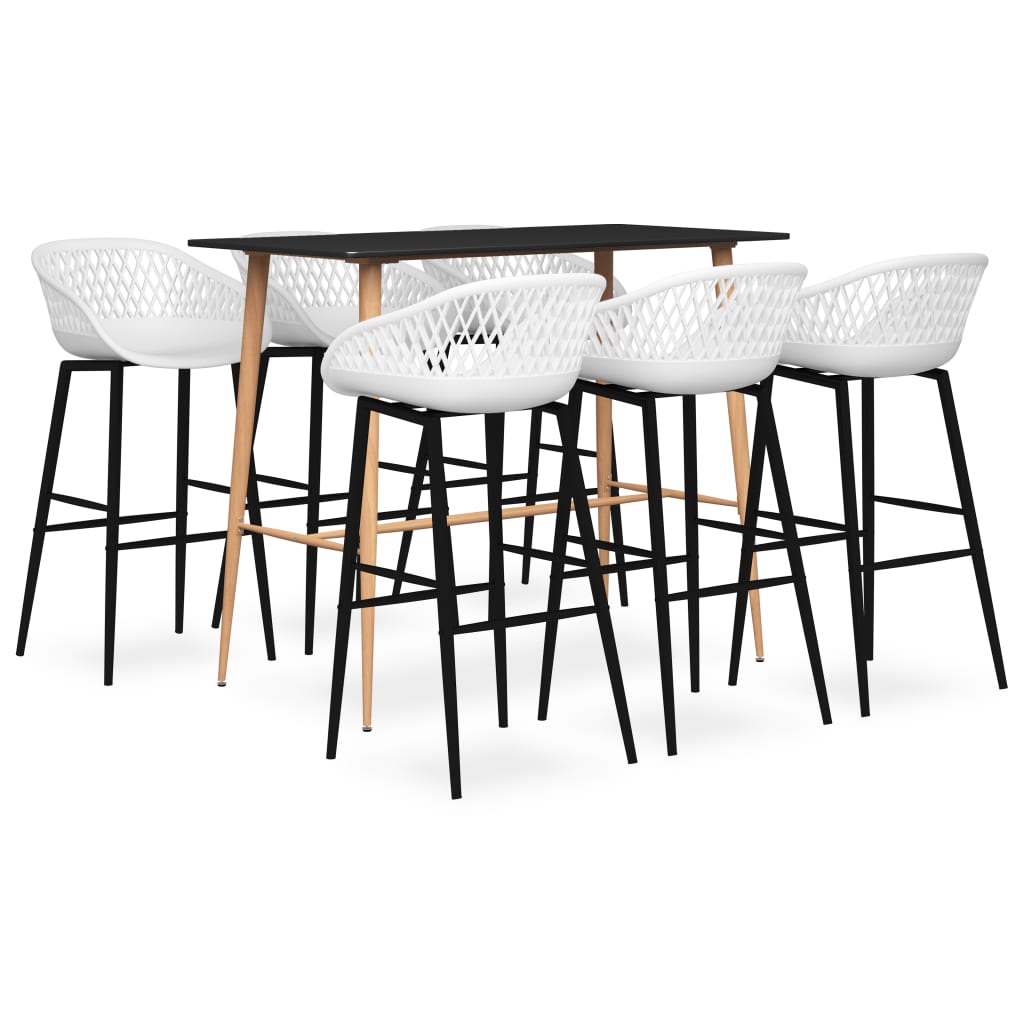 vidaXL 5-delige Barset wit en zwart