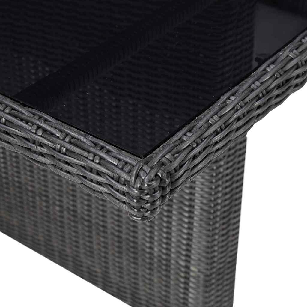 vidaXL 9-delige Tuinset poly rattan bruin