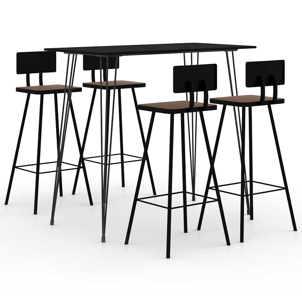 vidaXL 3-delige Barset zwart
