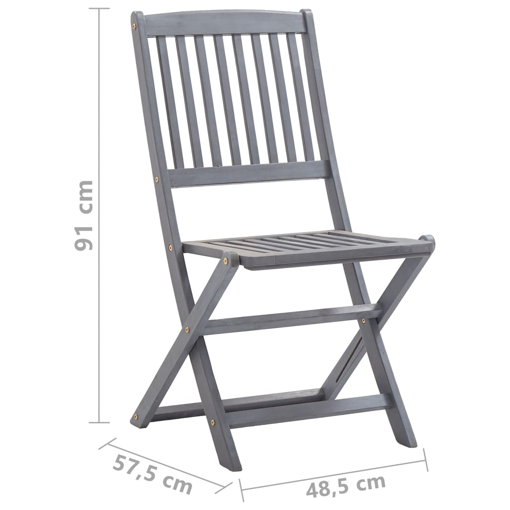 vidaXL 7-piece Garden Dining Set Solid Acacia Wood Grey