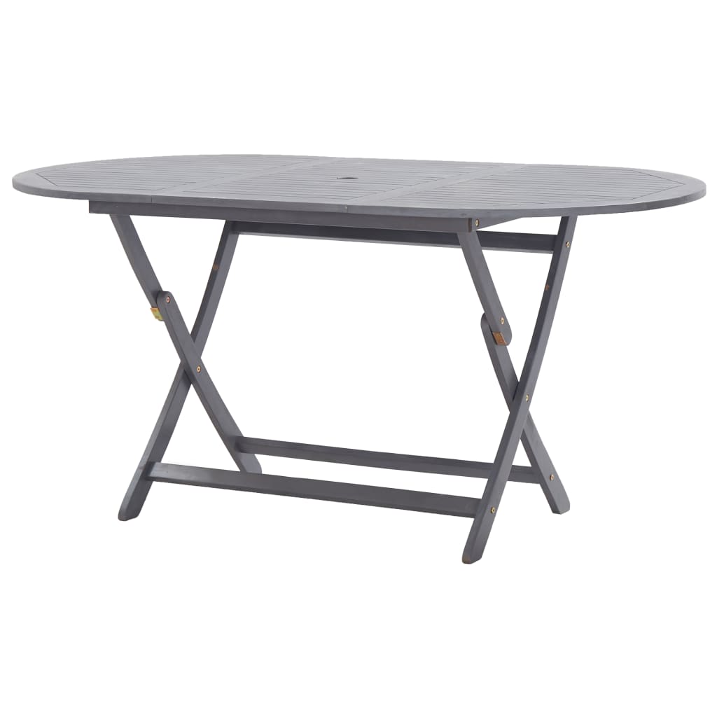 vidaXL 7-piece Garden Dining Set Solid Acacia Wood Grey