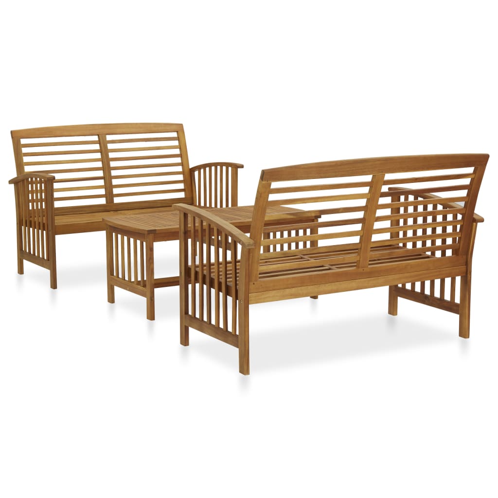 vidaXL 4-Piece Solid Acacia Wood Lounge Set