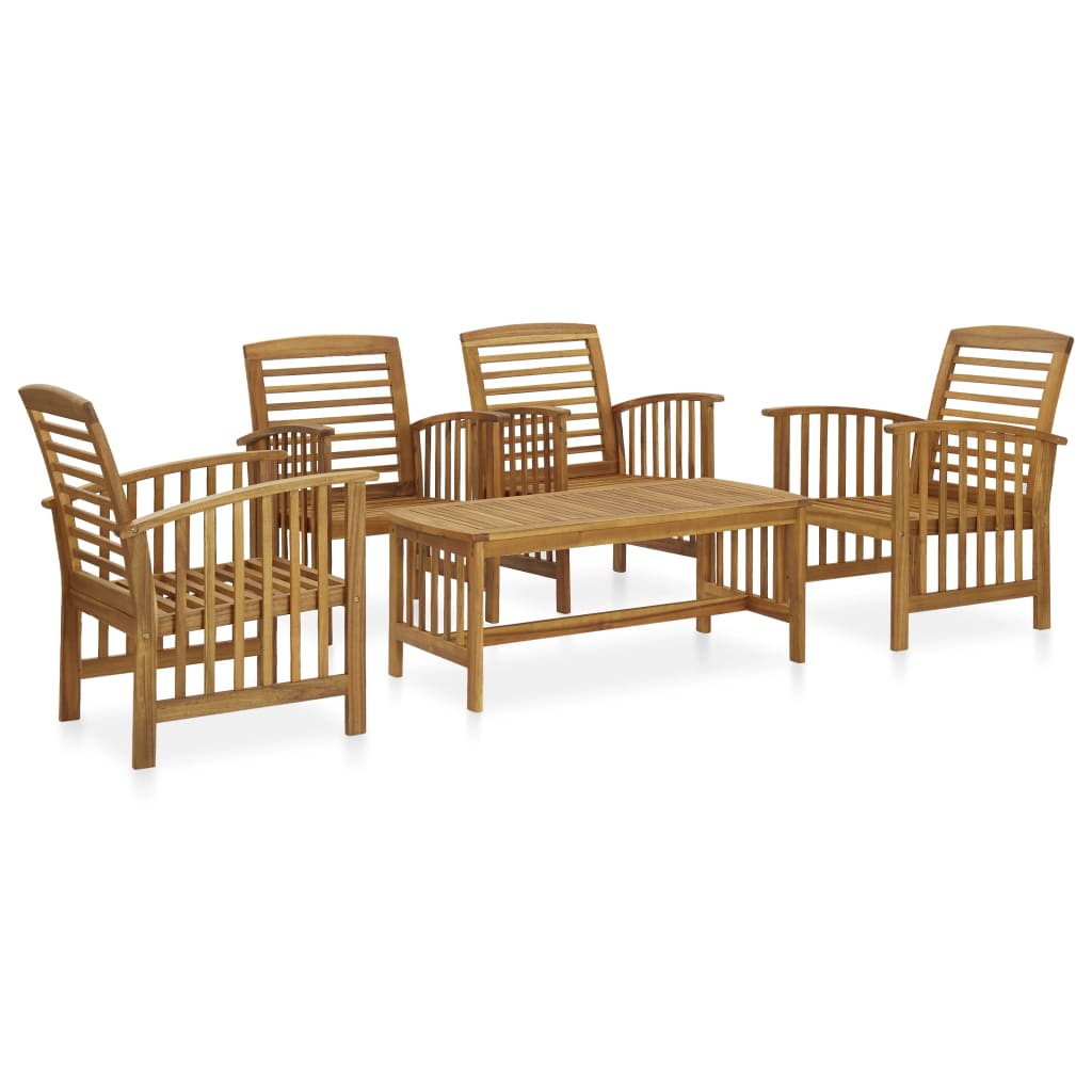 vidaXL 4-Piece Solid Acacia Wood Lounge Set