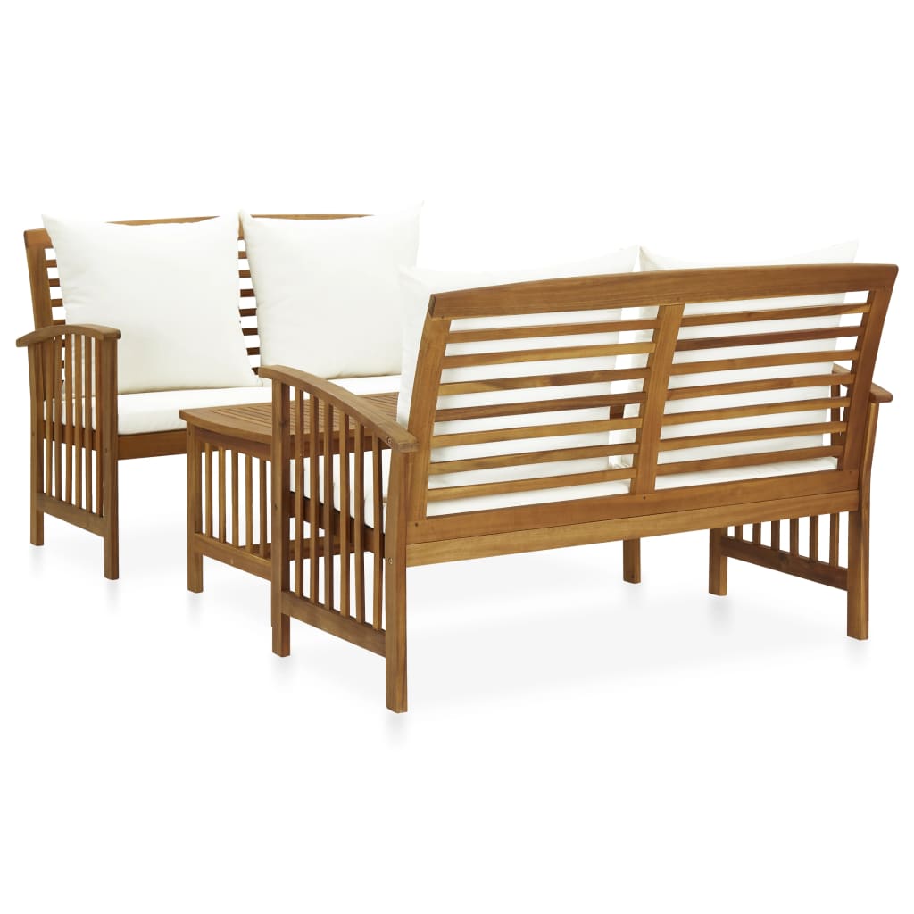 vidaXL 4-Piece Solid Acacia Wood Lounge Set