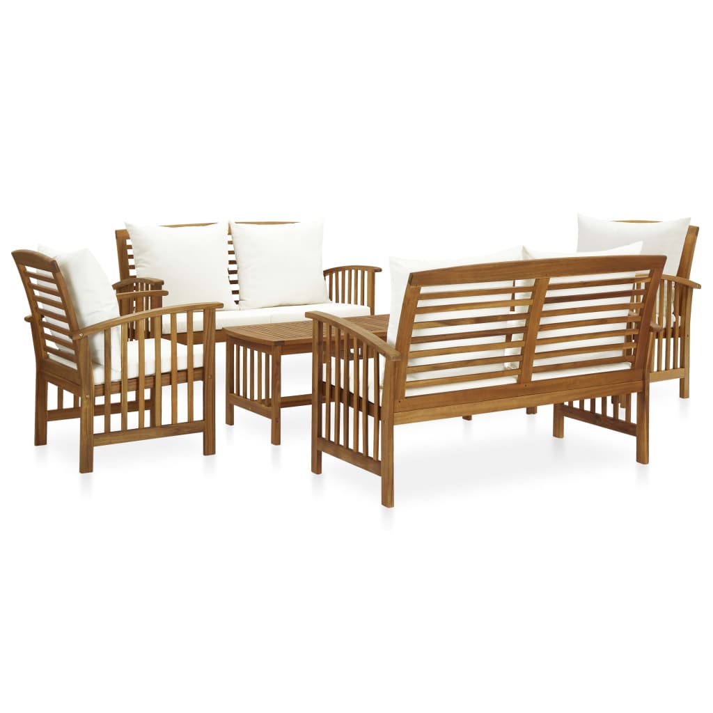 vidaXL 4-Piece Solid Acacia Wood Lounge Set