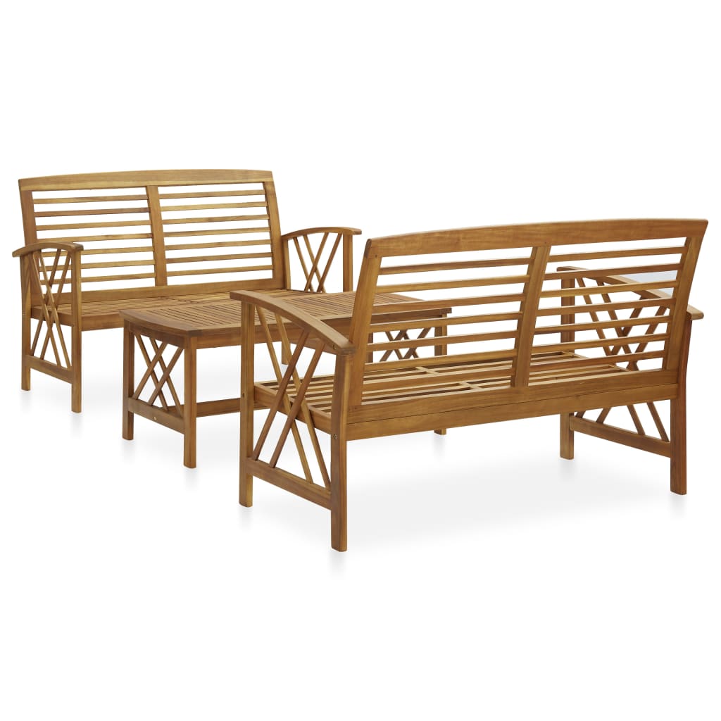 vidaXL 4-Piece Solid Acacia Wood Lounge Set